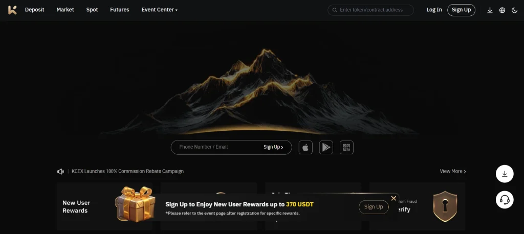 صفحه اصلی صرافی کی سی ایکس KCEX