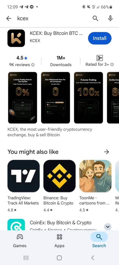 Kcex in GooglePlay 
(KCEXPERSIAN)